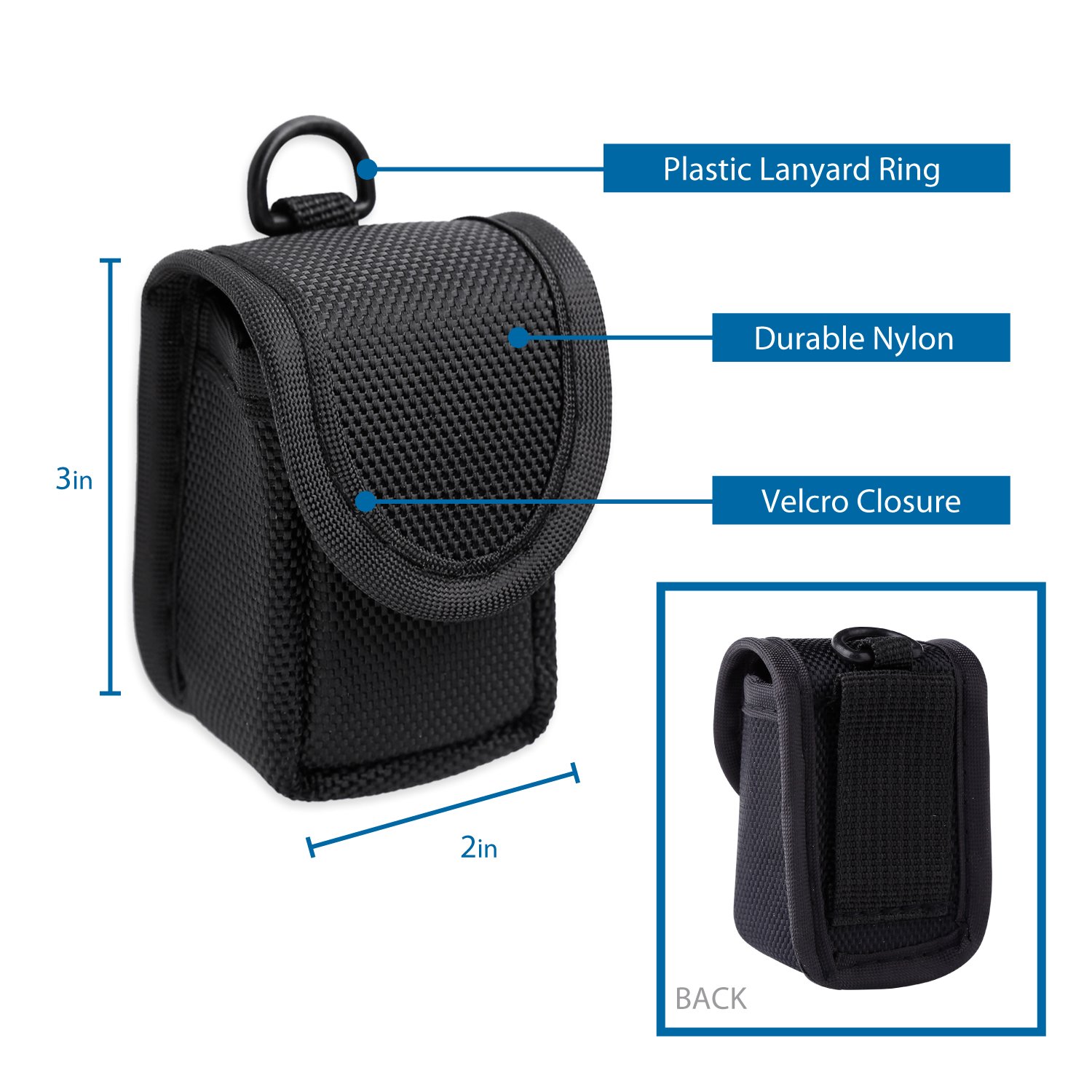 Pulse Oximeter Case - Nylon O2 Saturation Monitor Case - SPO2 Pulse Oximeter Carry Case - Portable Oxygen Sensor Carry Pouch - Fingertip Oximeter Case